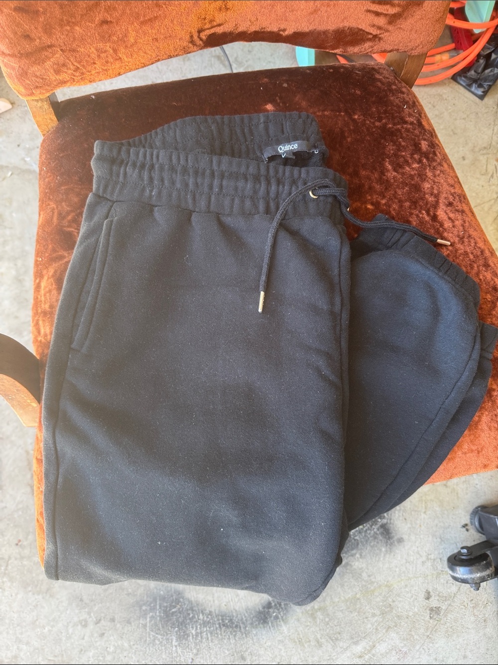 Quince Women Black Heavyweight Organic Cotton Sweatpant L